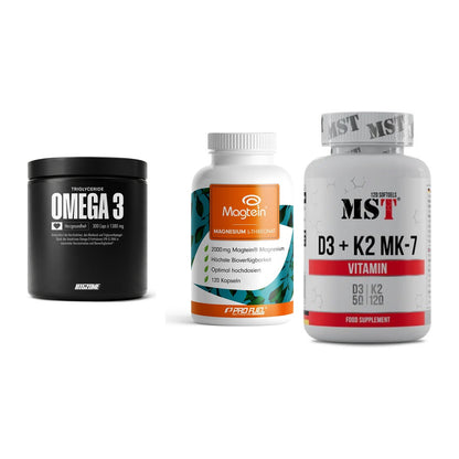 Herz & Gefäße: Big Zone Omega 3 + ProFuel Magnesiu + MST Vitamin D3 – alle enthaltenen Artikel