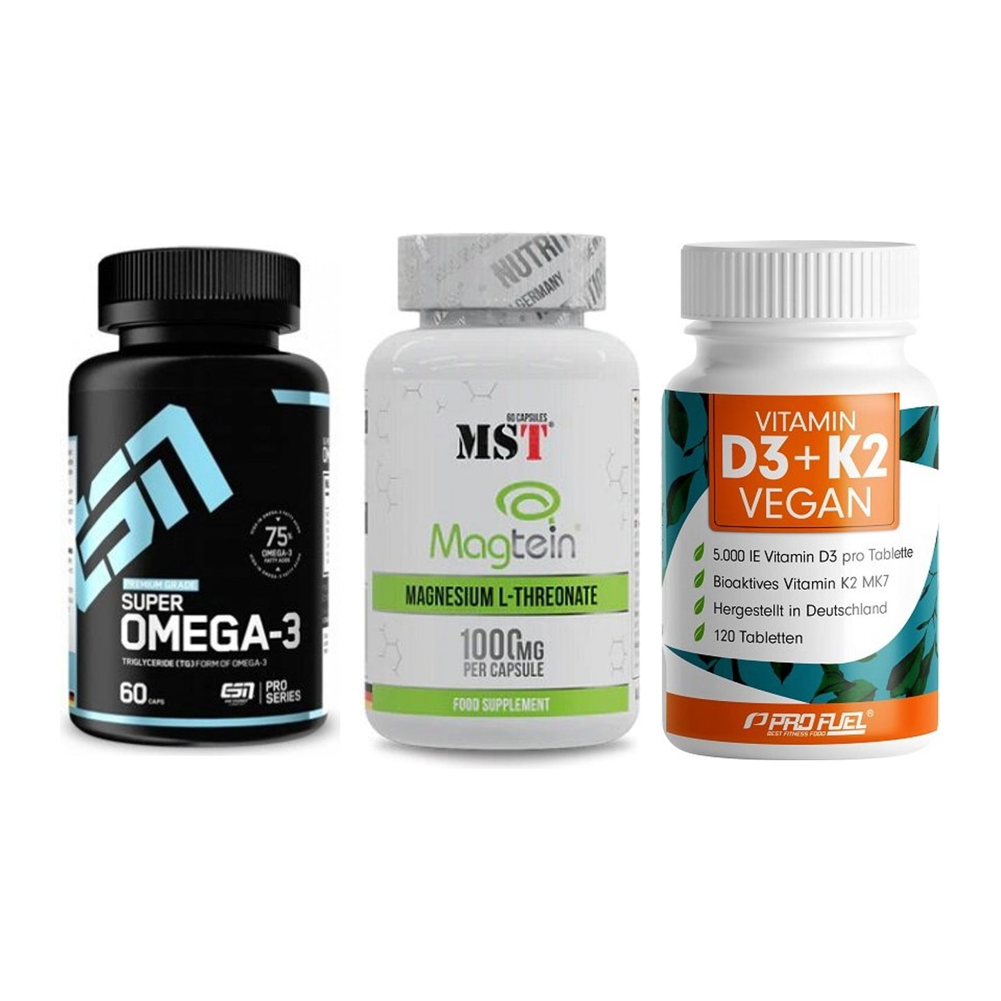 Herz & Gefäße: ESN Omega 3 + MST Magnesium + ProFuel Vitamin – alle enthaltenen Artikel