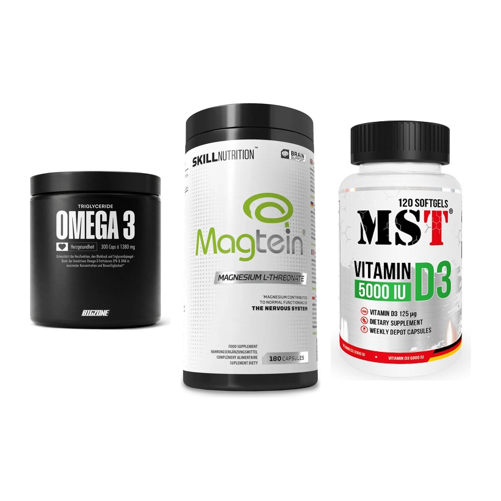 Herz & Gefäße: Big Zone Omega 3 + Skill Nutrition + MST Vitamin D3 – alle enthaltenen Artikel