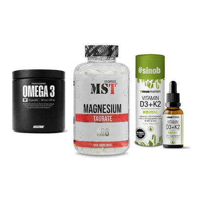 Herz & Gefäße: Big Zone Omega 3 + MST Magnesium + Sinob Vitamin D3 – alle enthaltenen Artikel