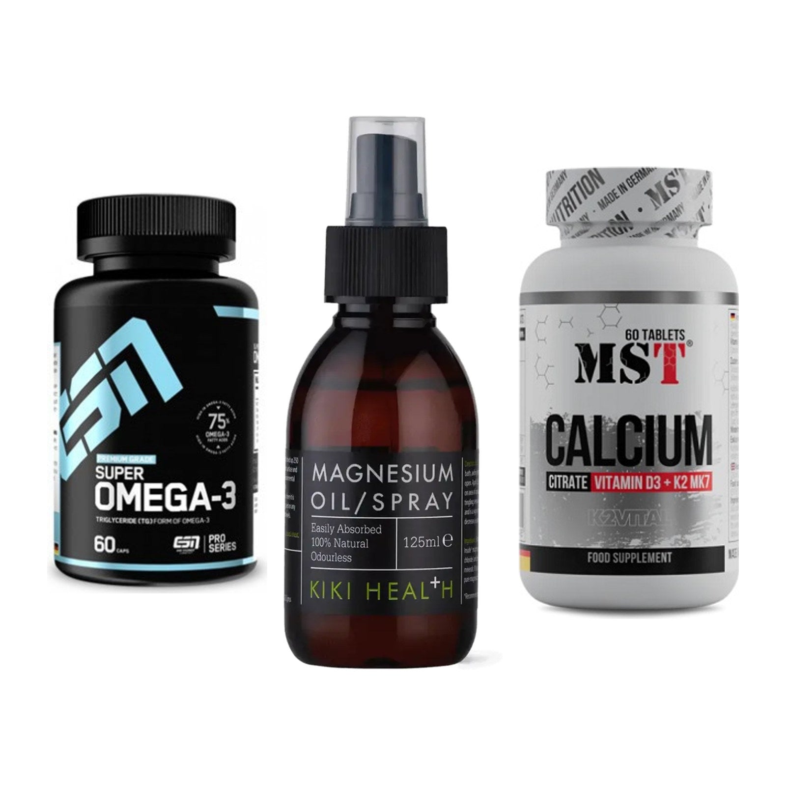 Herz & Gefäße: ESN Omega 3 + KIKI Health + MST Calcium – alle enthaltenen Artikel