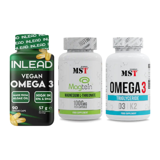 Herz & Gefäße: INLEAD Vegan + MST Magnesium + MST Omega 3 500 – alle enthaltenen Artikel