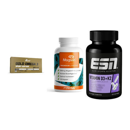 Herz & Gefäße: Olimp Omega 3 + ProFuel Magnesiu + ESN Vitamin D3 – alle enthaltenen Artikel