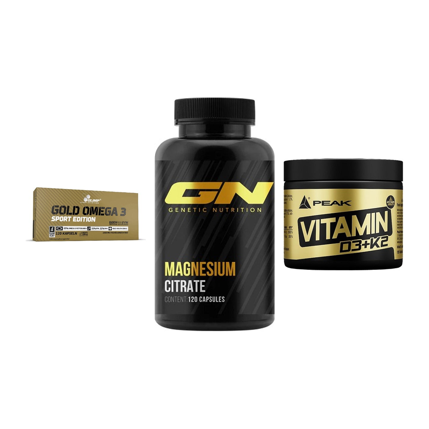 Herz & Gefäße: Olimp Omega 3 + GN Magnesium + Peak Vitamin – alle enthaltenen Artikel