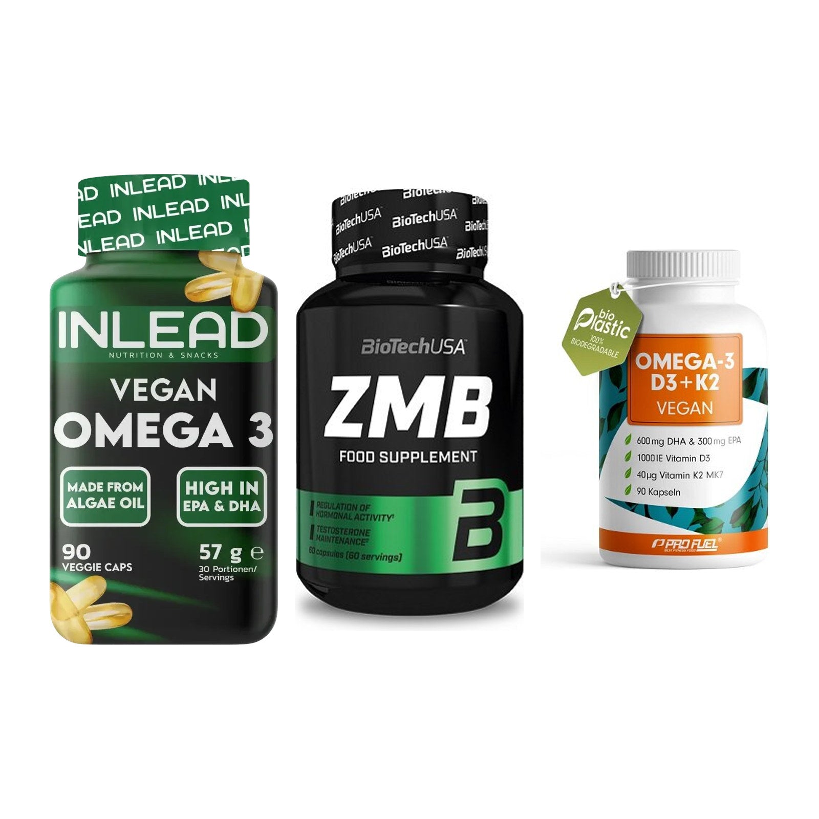 Herz & Gefäße: INLEAD Vegan + BioTech ZMB + ProFuel Omega 3 – alle enthaltenen Artikel