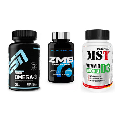 Herz & Gefäße: ESN Omega 3 + Scitec ZMB + MST Vitamin D3 – alle enthaltenen Artikel