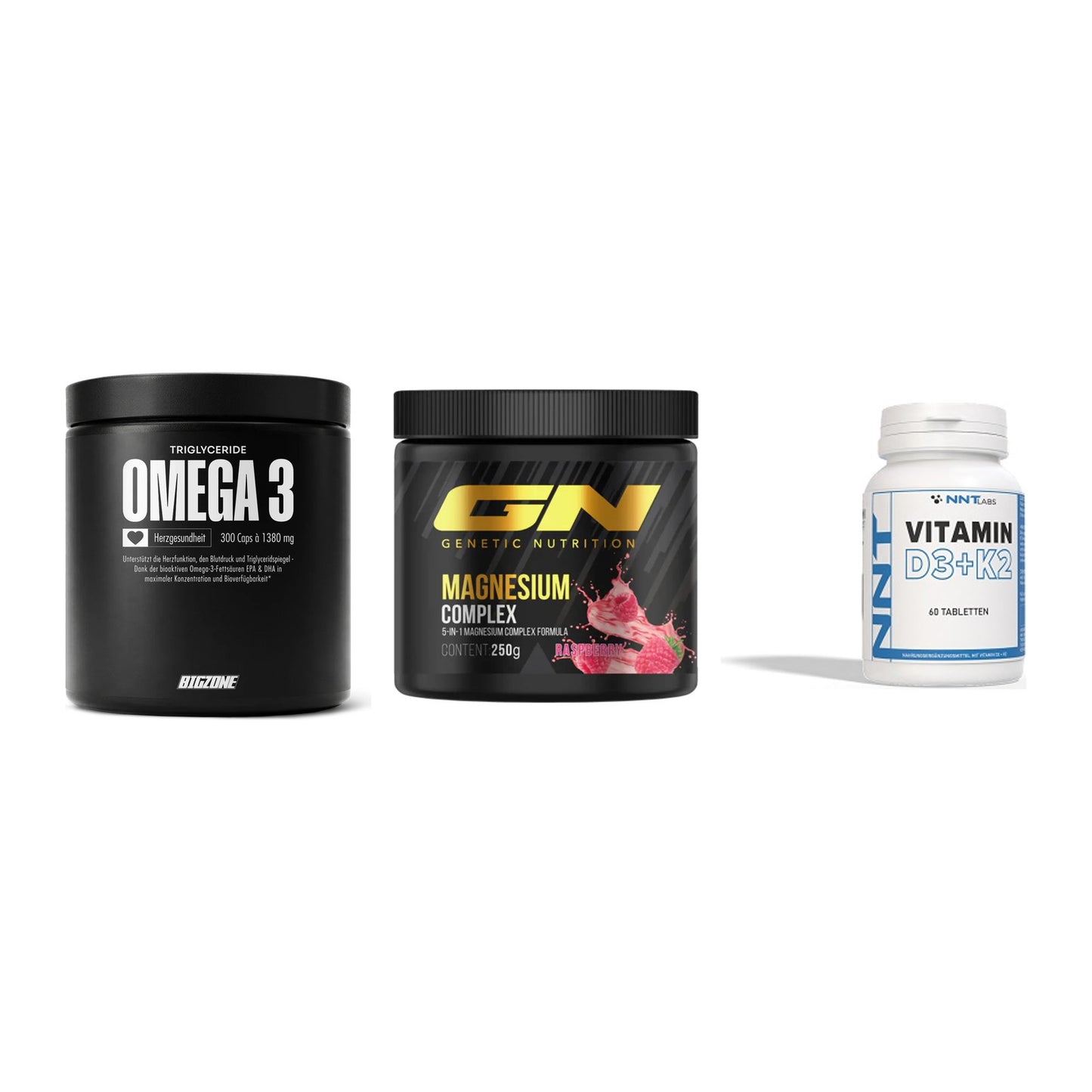 Herz & Gefäße: Big Zone Omega 3 + GN Magnesium + NNT Vitamin – alle enthaltenen Artikel
