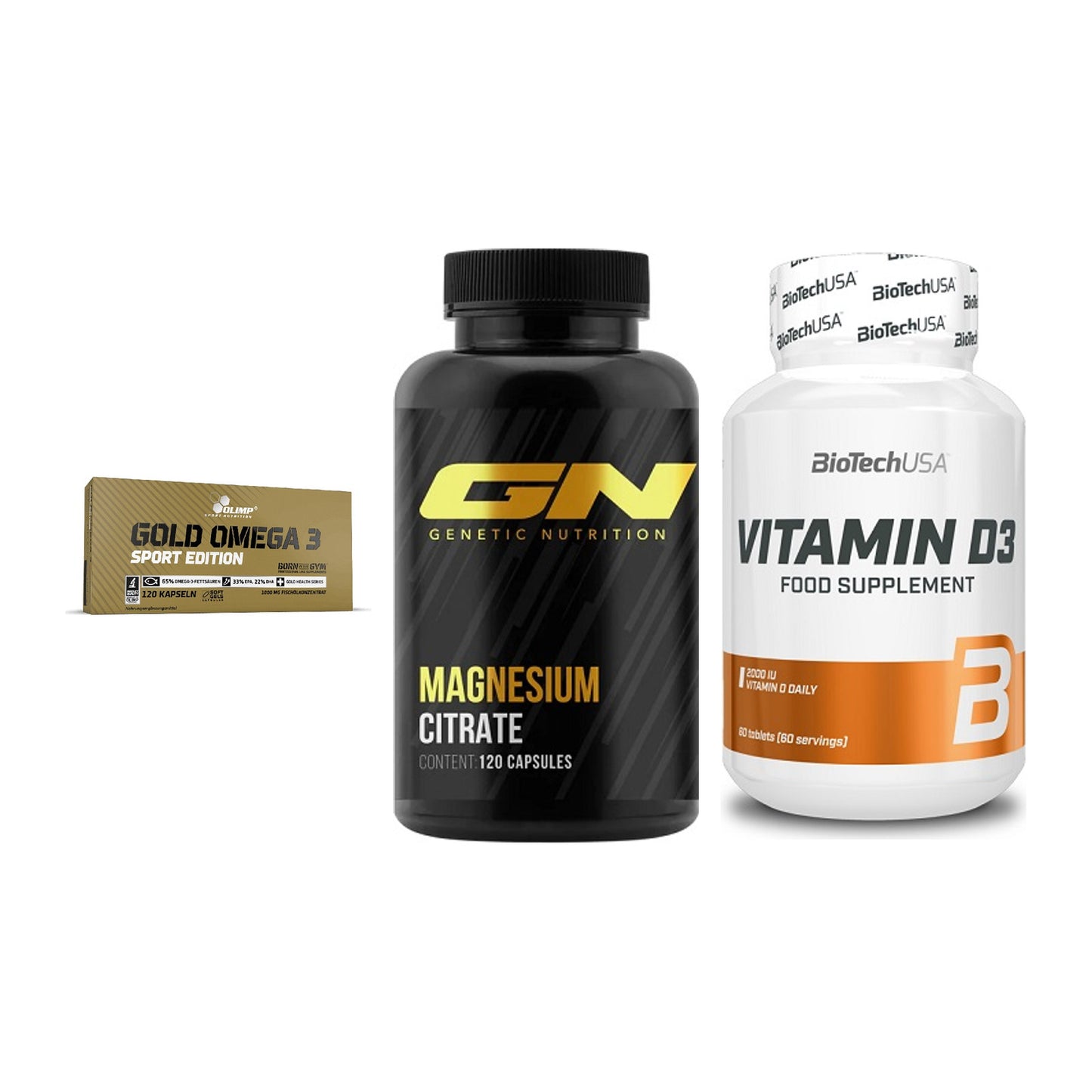 Herz & Gefäße: Olimp Omega 3 + GN Magnesium + BioTech Vitamin – alle enthaltenen Artikel