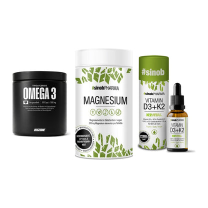 Herz & Gefäße: Big Zone Omega 3 + Sinob Magnesium + Sinob Vitamin D3 – alle enthaltenen Artikel