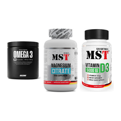 Herz & Gefäße: Big Zone Omega 3 + MST Magnesium + MST Vitamin D3 – alle enthaltenen Artikel