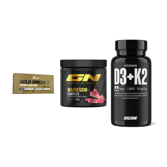 Herz & Gefäße: Olimp Omega 3 + GN Magnesium + Big Zone Vitamin – alle enthaltenen Artikel