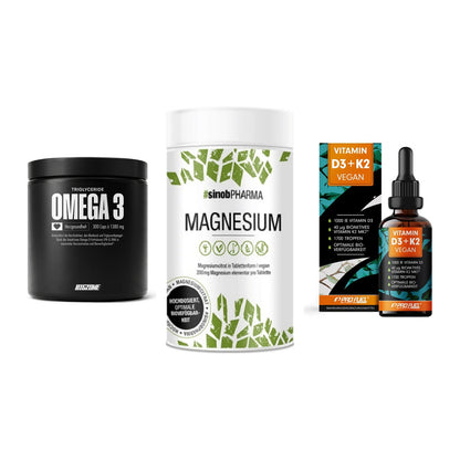 Herz & Gefäße: Big Zone Omega 3 + Sinob Magnesium + ProFuel Vitamin – alle enthaltenen Artikel