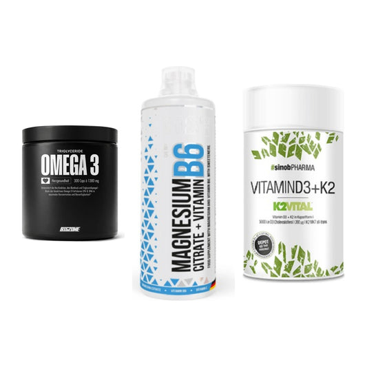 Herz & Gefäße: Big Zone Omega 3 + MST Magnesium B6 + Sinob Vitamin D3 – alle enthaltenen Artikel