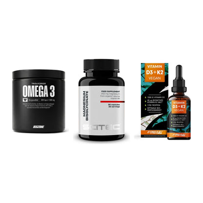 Herz & Gefäße: Big Zone Omega 3 + Scitec Magnesium + ProFuel Vitamin – alle enthaltenen Artikel