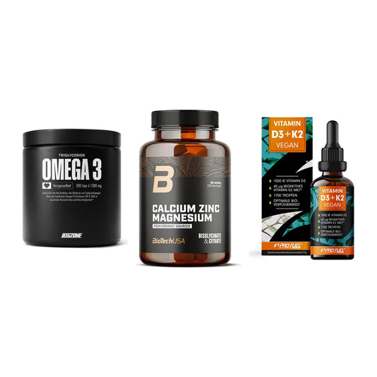 Herz & Gefäße: Big Zone Omega 3 + BioTech Calcium + ProFuel Vitamin – alle enthaltenen Artikel