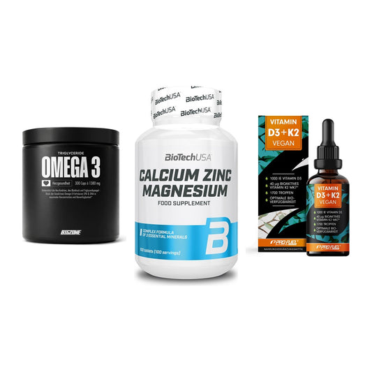 Herz & Gefäße: Big Zone Omega 3 + BioTech Calcium + ProFuel Vitamin – alle enthaltenen Artikel