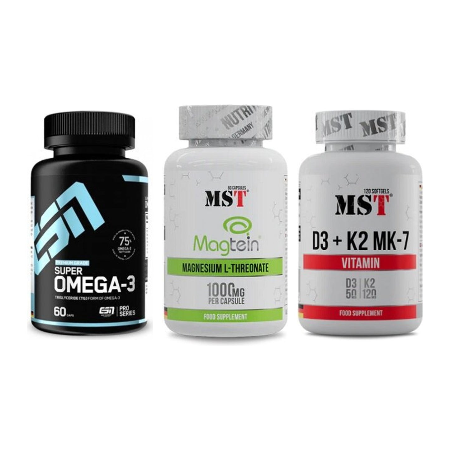 Herz & Gefäße: ESN Omega 3 + MST Magnesium + MST Vitamin D3 – alle enthaltenen Artikel
