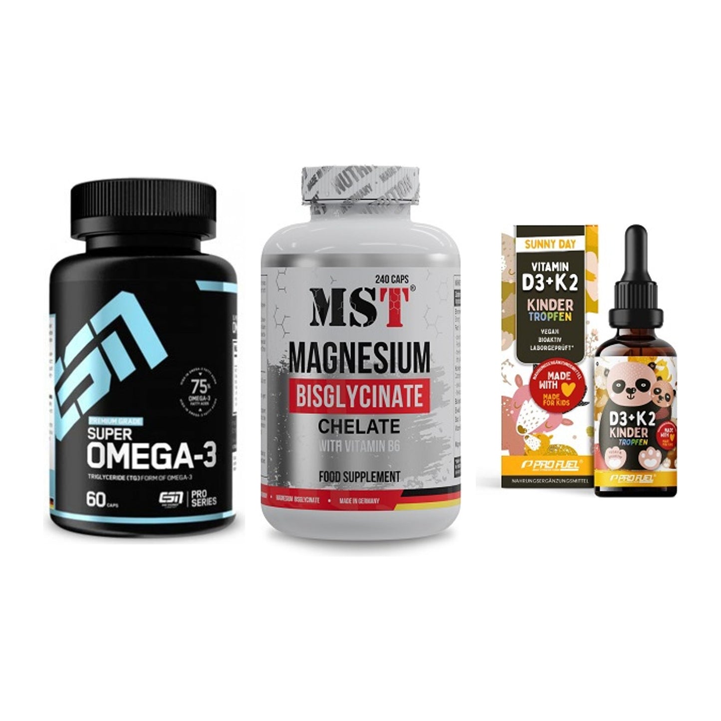Herz & Gefäße: ESN Omega 3 + MST Magnesium + ProFuel VITAMIN – alle enthaltenen Artikel