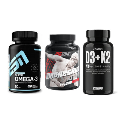 Herz & Gefäße: ESN Omega 3 + Big Zone Magnesi + Big Zone Vitamin – alle enthaltenen Artikel