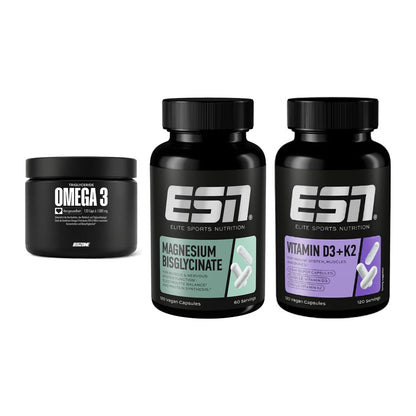 Herz & Gefäße: Big Zone Omega 3 + ESN Magnesium + ESN Vitamin D3 – alle enthaltenen Artikel