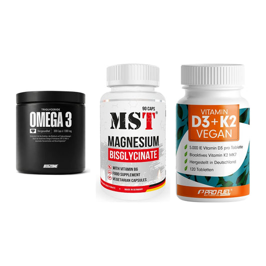 Herz & Gefäße: Big Zone Omega 3 + MST Magnesium + ProFuel Vitamin – alle enthaltenen Artikel