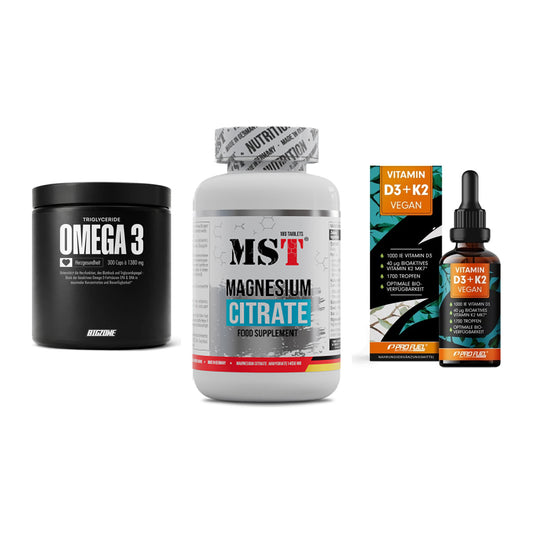 Herz & Gefäße: Big Zone Omega 3 + MST Magnesium + ProFuel Vitamin – alle enthaltenen Artikel