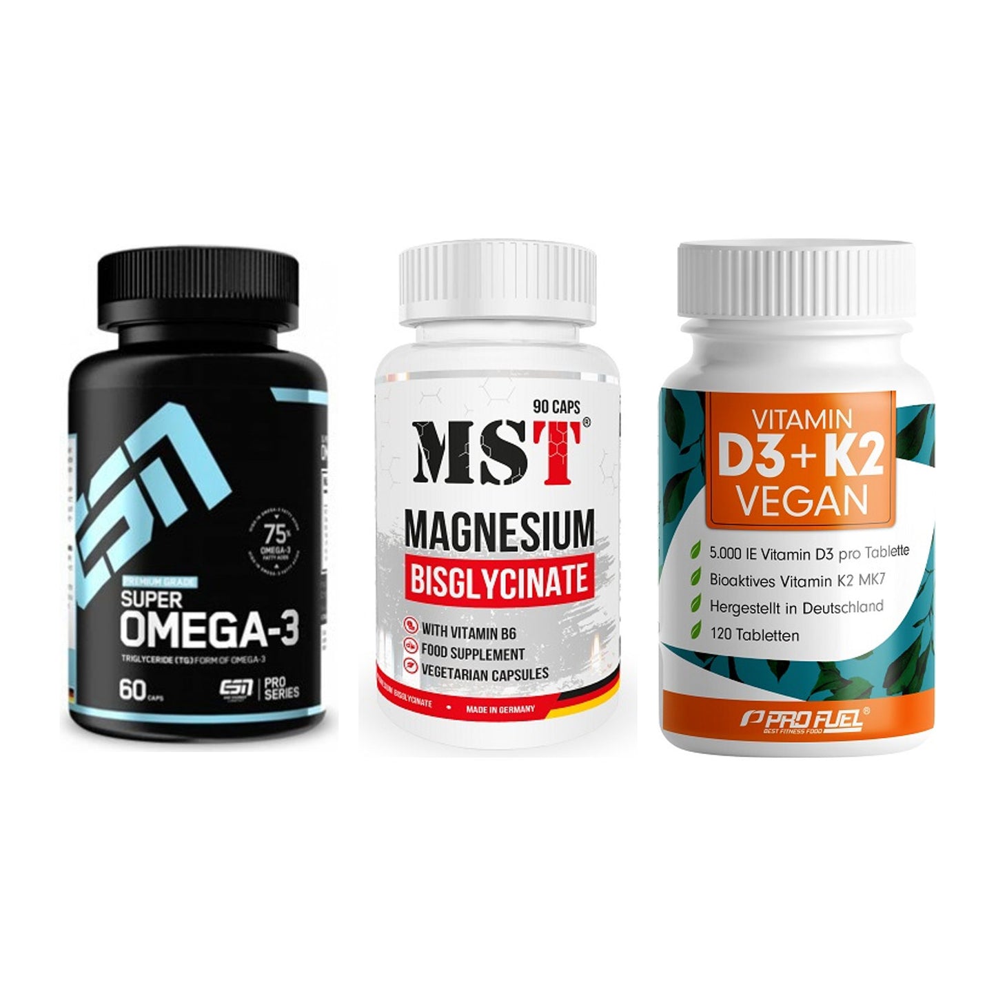 Herz & Gefäße: ESN Omega 3 + MST Magnesium + ProFuel Vitamin – alle enthaltenen Artikel
