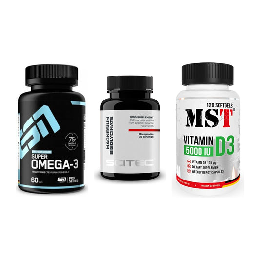 Herz & Gefäße: ESN Omega 3 + Scitec Magnesium + MST Vitamin D3 – alle enthaltenen Artikel