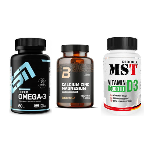 Herz & Gefäße: ESN Omega 3 + BioTech Calcium + MST Vitamin D3 – alle enthaltenen Artikel