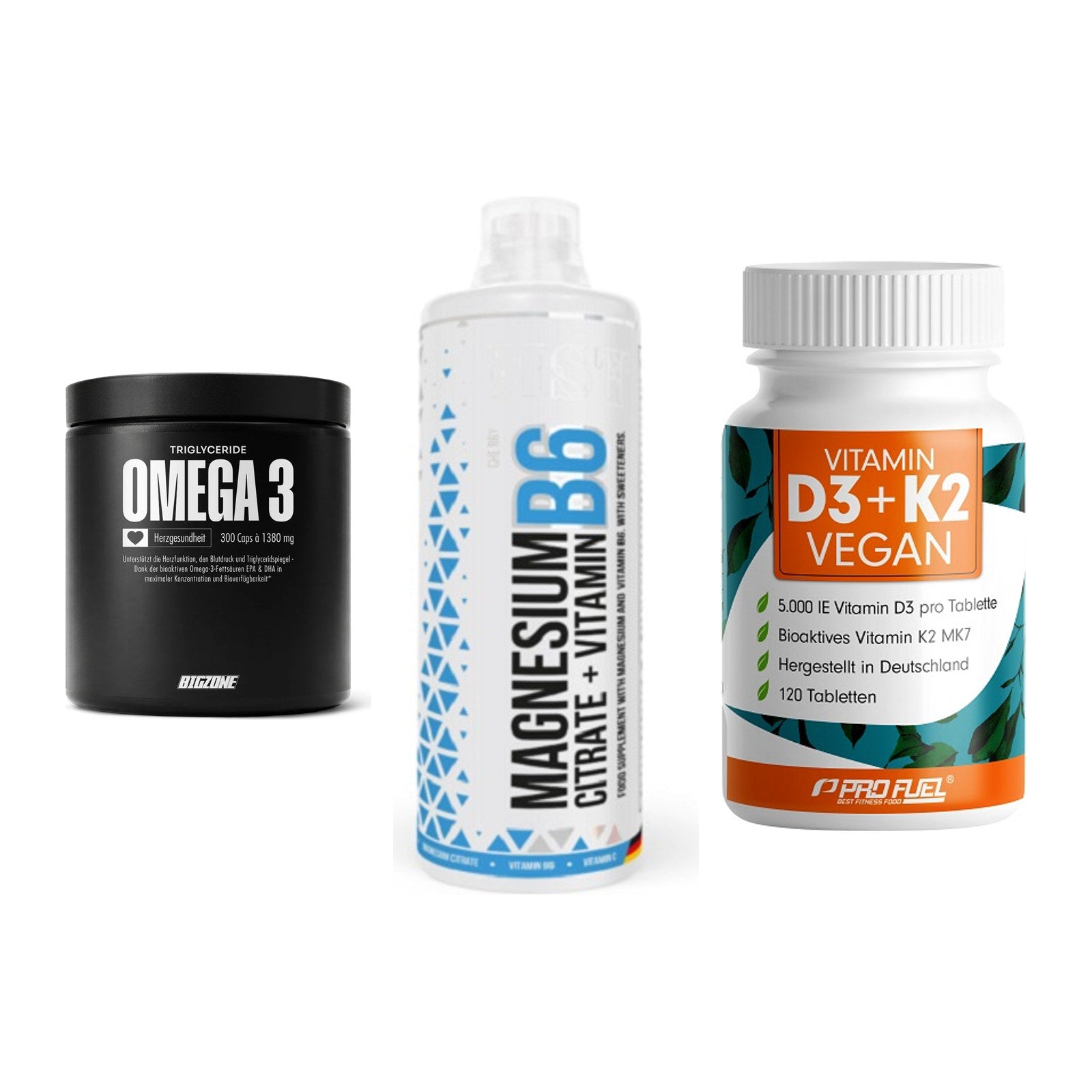 Herz & Gefäße: Big Zone Omega 3 + MST Magnesium B6 + ProFuel Vitamin – alle enthaltenen Artikel