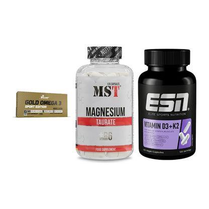 Herz & Gefäße: Olimp Omega 3 + MST Magnesium + ESN Vitamin D3 – alle enthaltenen Artikel
