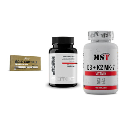 Herz & Gefäße: Olimp Omega 3 + Scitec Magnesium + MST Vitamin D3 – alle enthaltenen Artikel