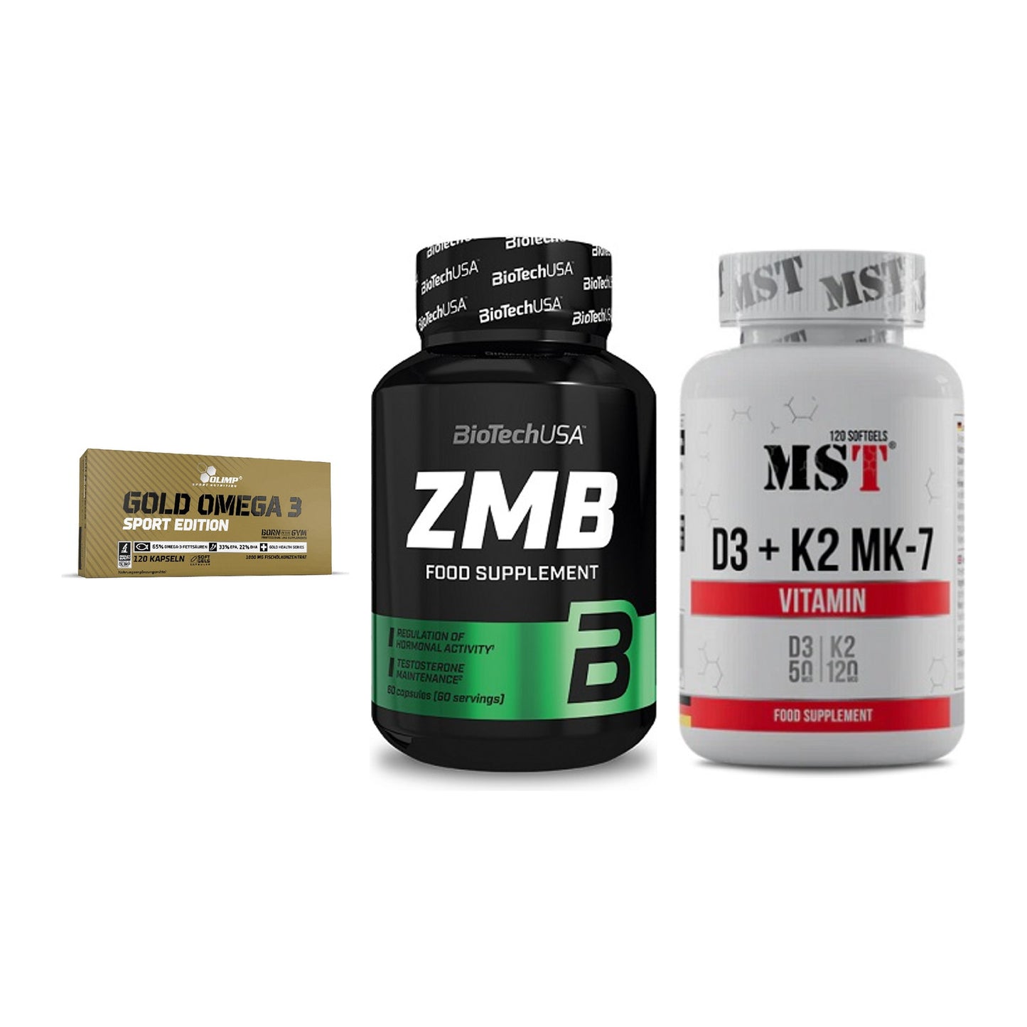 Herz & Gefäße: Olimp Omega 3 + BioTech ZMB + MST Vitamin D3 – alle enthaltenen Artikel