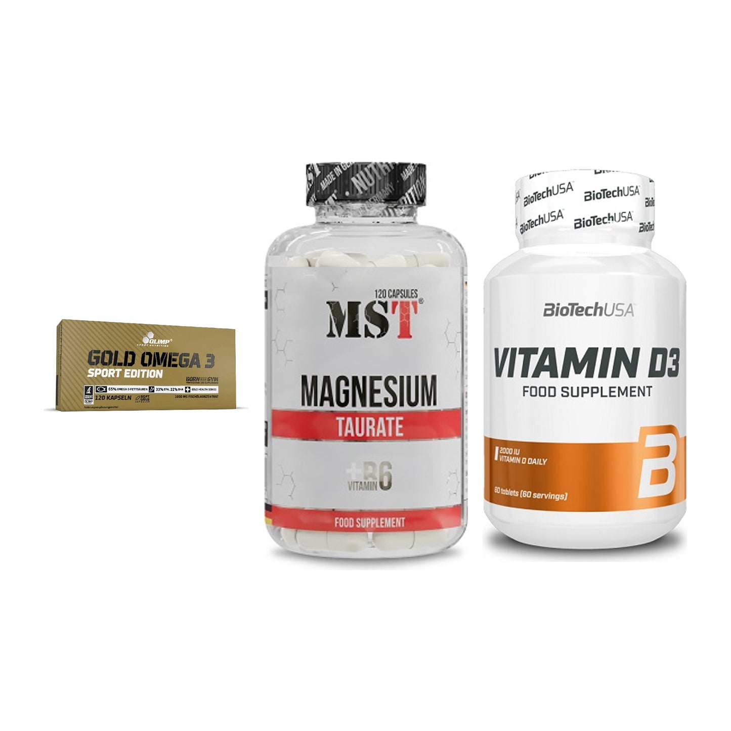 Herz & Gefäße: Olimp Omega 3 + MST Magnesium + BioTech Vitamin – alle enthaltenen Artikel
