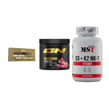 Herz & Gefäße: Olimp Omega 3 + GN Magnesium + MST Vitamin D3 – alle enthaltenen Artikel