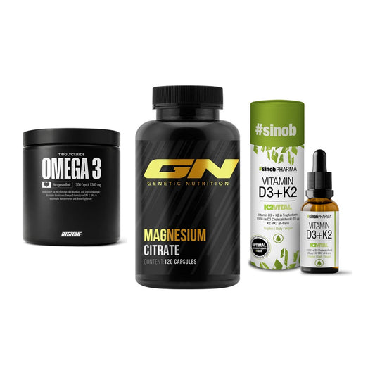 Herz & Gefäße: Big Zone Omega 3 + GN Magnesium + Sinob Vitamin D3 – alle enthaltenen Artikel