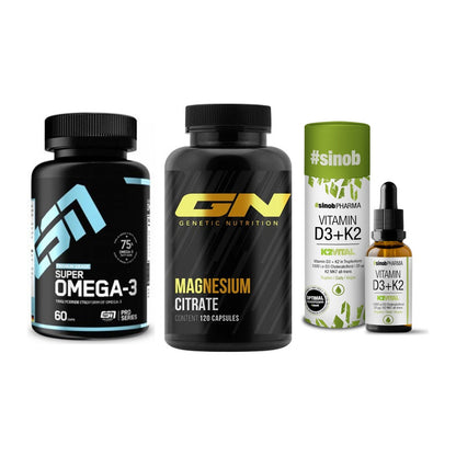 Herz & Gefäße: ESN Omega 3 + GN Magnesium + Sinob Vitamin D3 – alle enthaltenen Artikel
