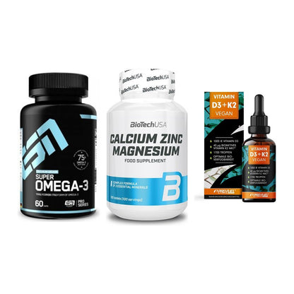 Herz & Gefäße: ESN Omega 3 + BioTech Calcium + ProFuel Vitamin – alle enthaltenen Artikel