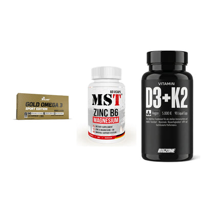 Herz & Gefäße: Olimp Omega 3 + MST Zinc + Big Zone Vitamin – alle enthaltenen Artikel