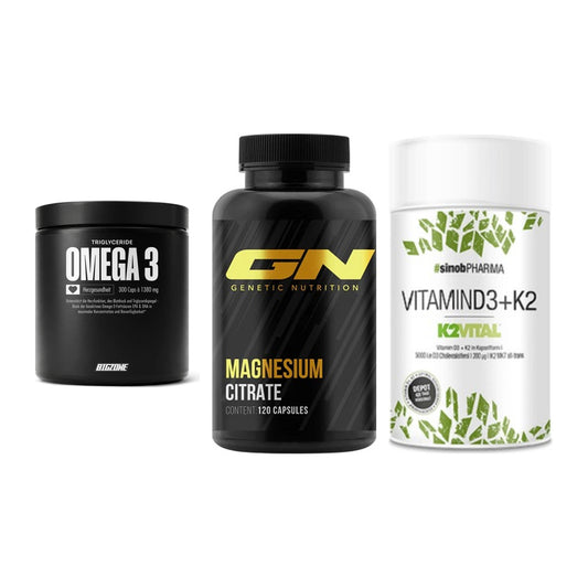 Herz & Gefäße: Big Zone Omega 3 + GN Magnesium + Sinob Vitamin D3 – alle enthaltenen Artikel