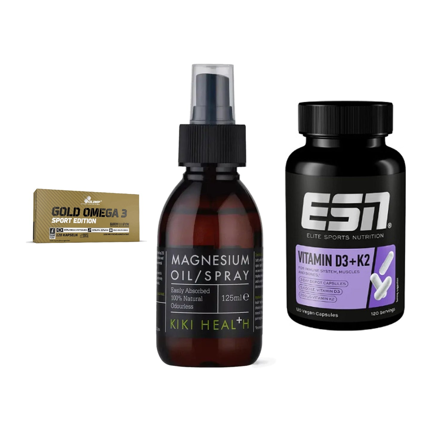 Herz & Gefäße: Olimp Omega 3 + KIKI Health + ESN Vitamin D3 – alle enthaltenen Artikel