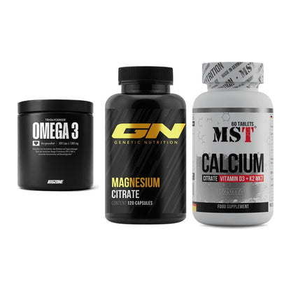 Herz & Gefäße: Big Zone Omega 3 + GN Magnesium + MST Calcium – alle enthaltenen Artikel