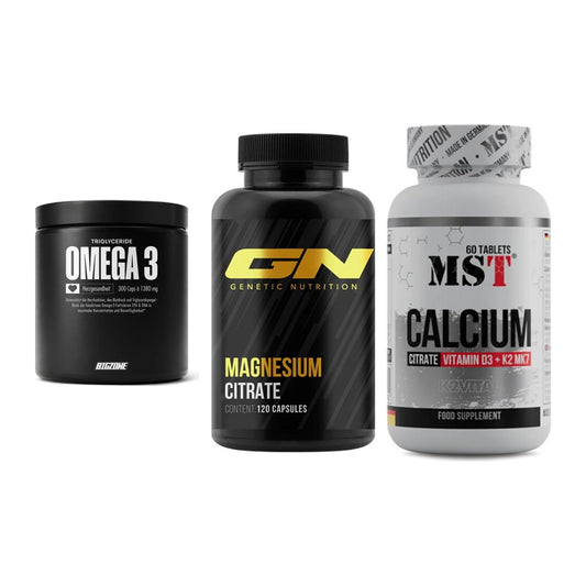 Herz & Gefäße: Big Zone Omega 3 + GN Magnesium + MST Calcium – alle enthaltenen Artikel