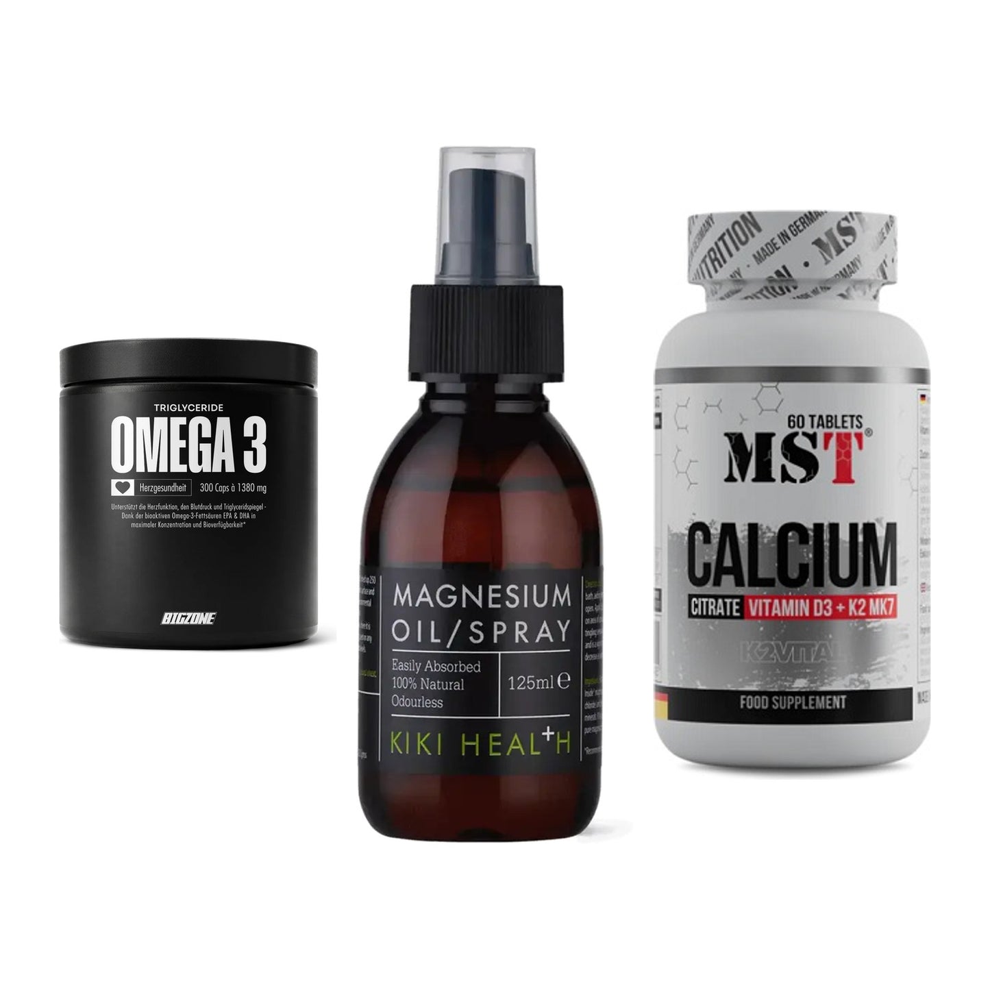 Herz & Gefäße: Big Zone Omega 3 + KIKI Health + MST Calcium – alle enthaltenen Artikel