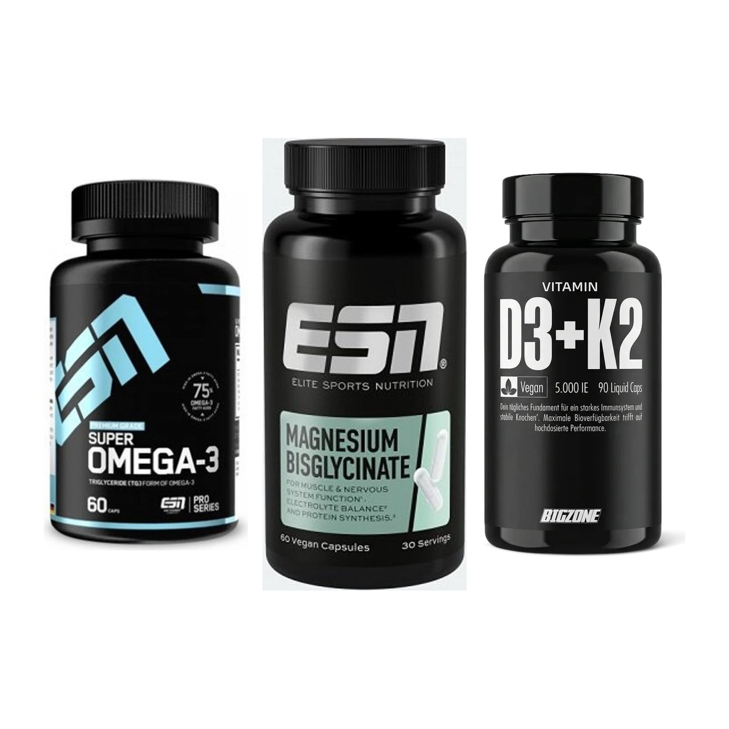 Herz & Gefäße: ESN Omega 3 + ESN Magnesium + Big Zone Vitamin – alle enthaltenen Artikel
