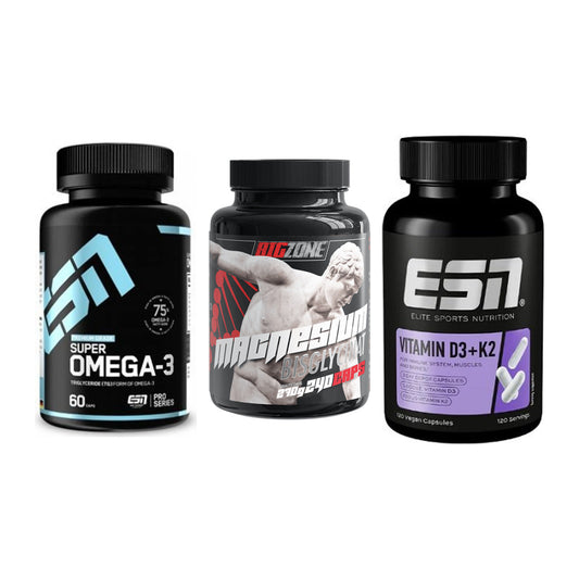 Herz & Gefäße: ESN Omega 3 + Big Zone Magnesi + ESN Vitamin D3 – alle enthaltenen Artikel