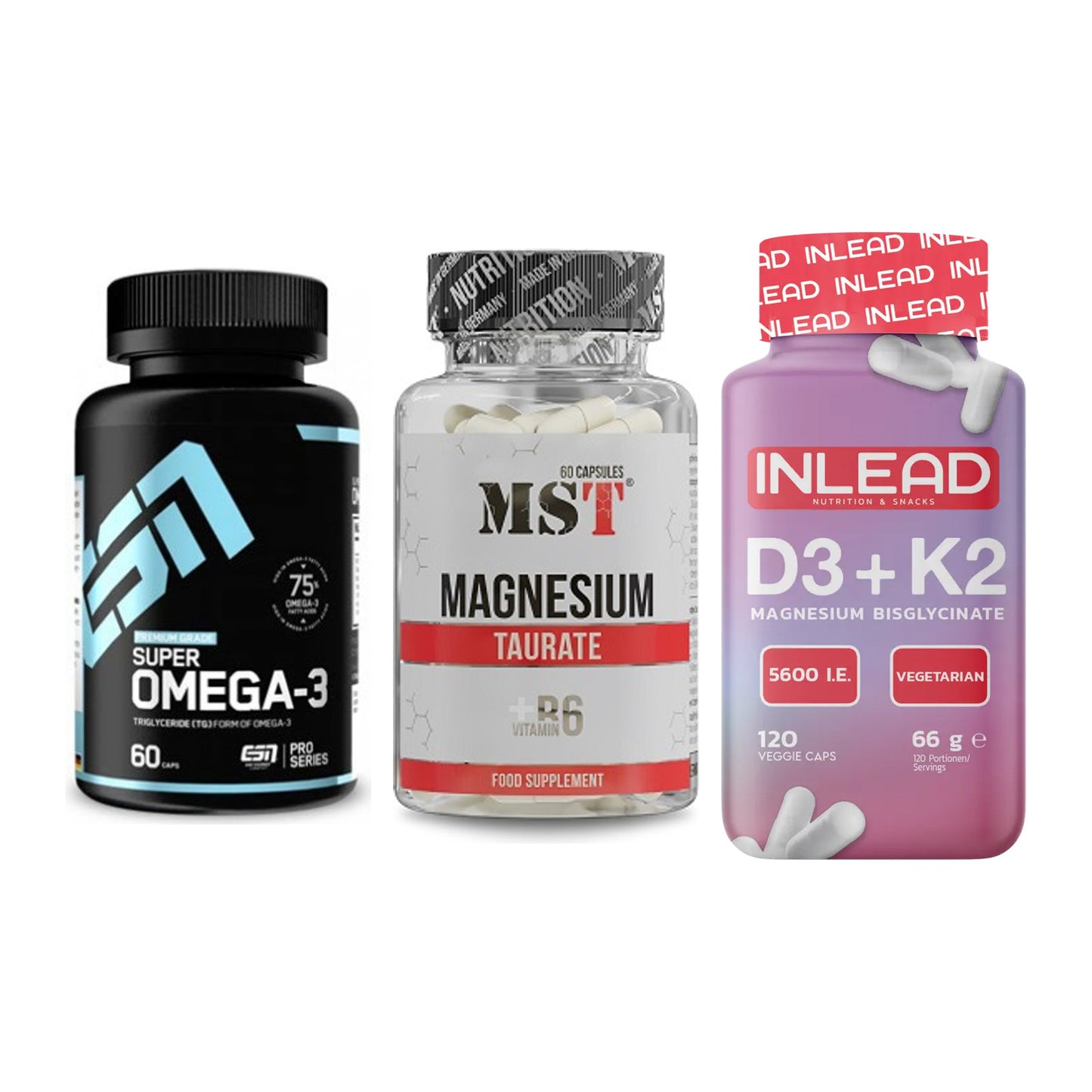 Herz & Gefäße: ESN Omega 3 + MST Magnesium + INLEAD Vitamin – alle enthaltenen Artikel