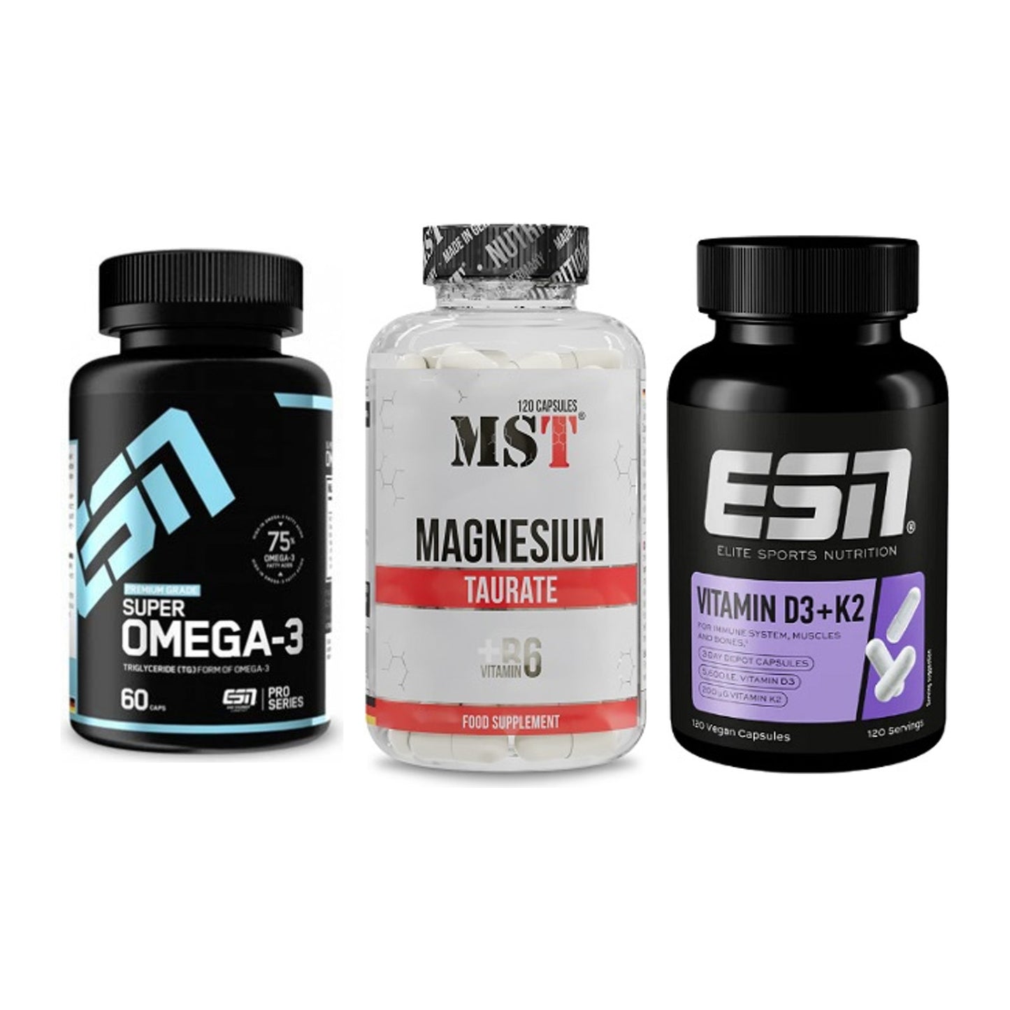 Herz & Gefäße: ESN Omega 3 + MST Magnesium + ESN Vitamin D3 – alle enthaltenen Artikel