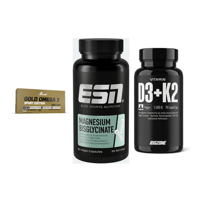 Herz & Gefäße: Olimp Omega 3 + ESN Magnesium + Big Zone Vitamin – alle enthaltenen Artikel