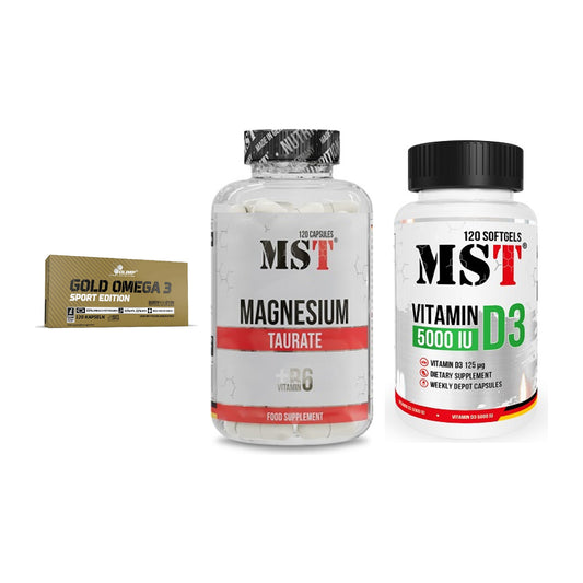 Herz & Gefäße: Olimp Omega 3 + MST Magnesium + MST Vitamin D3 – alle enthaltenen Artikel